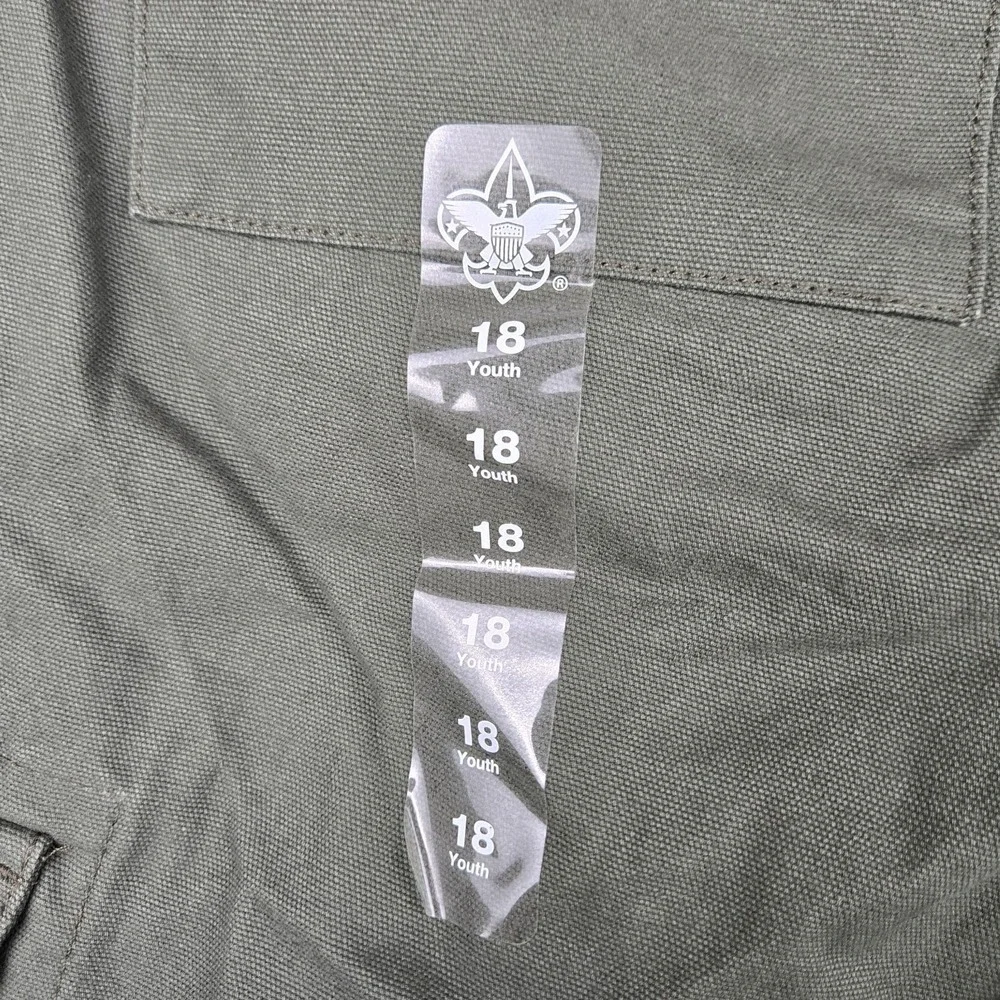 Boy Scouts of America Youth Canvas Shorts Size‎ 18 Uniform Green Fits 28 x 9 BSA